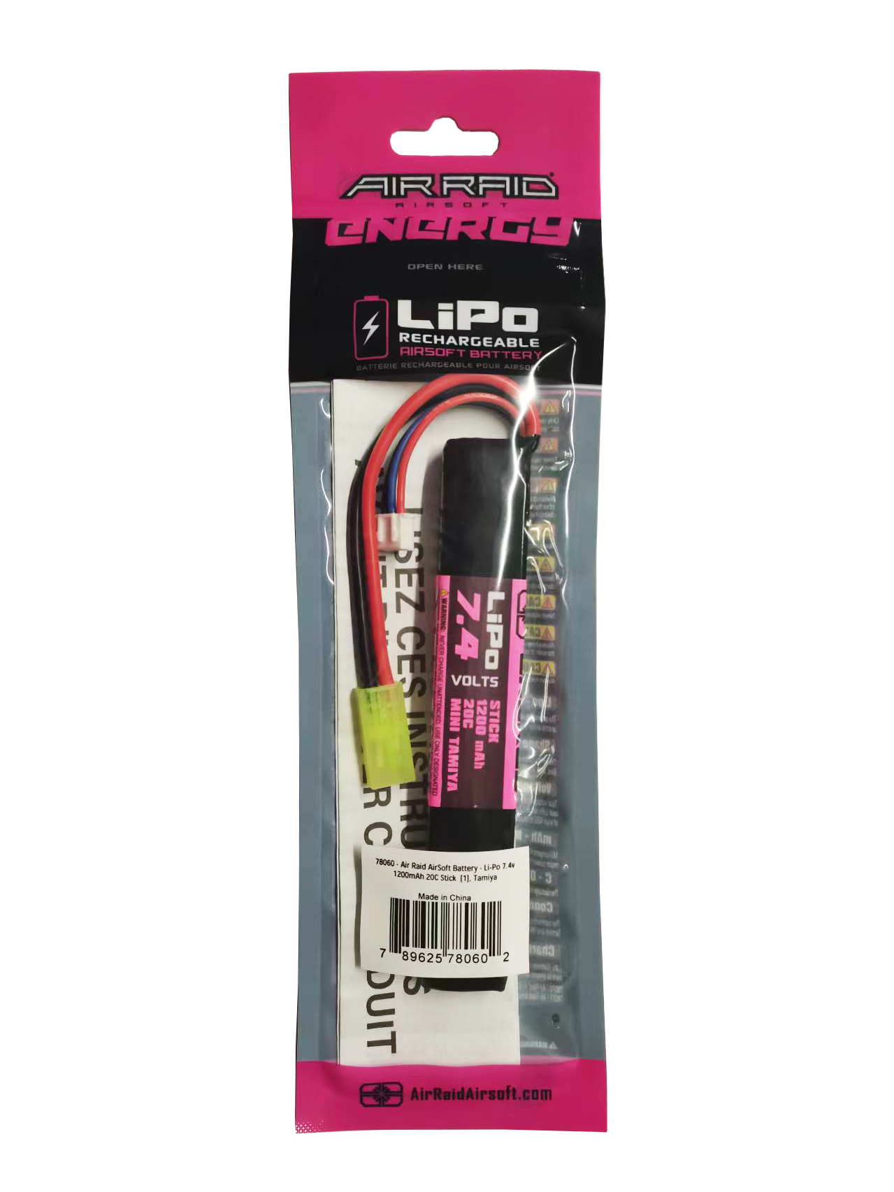 Air Raid- Li-Po 7.4V 1200mAh 20C Stick Battery - Tamiya