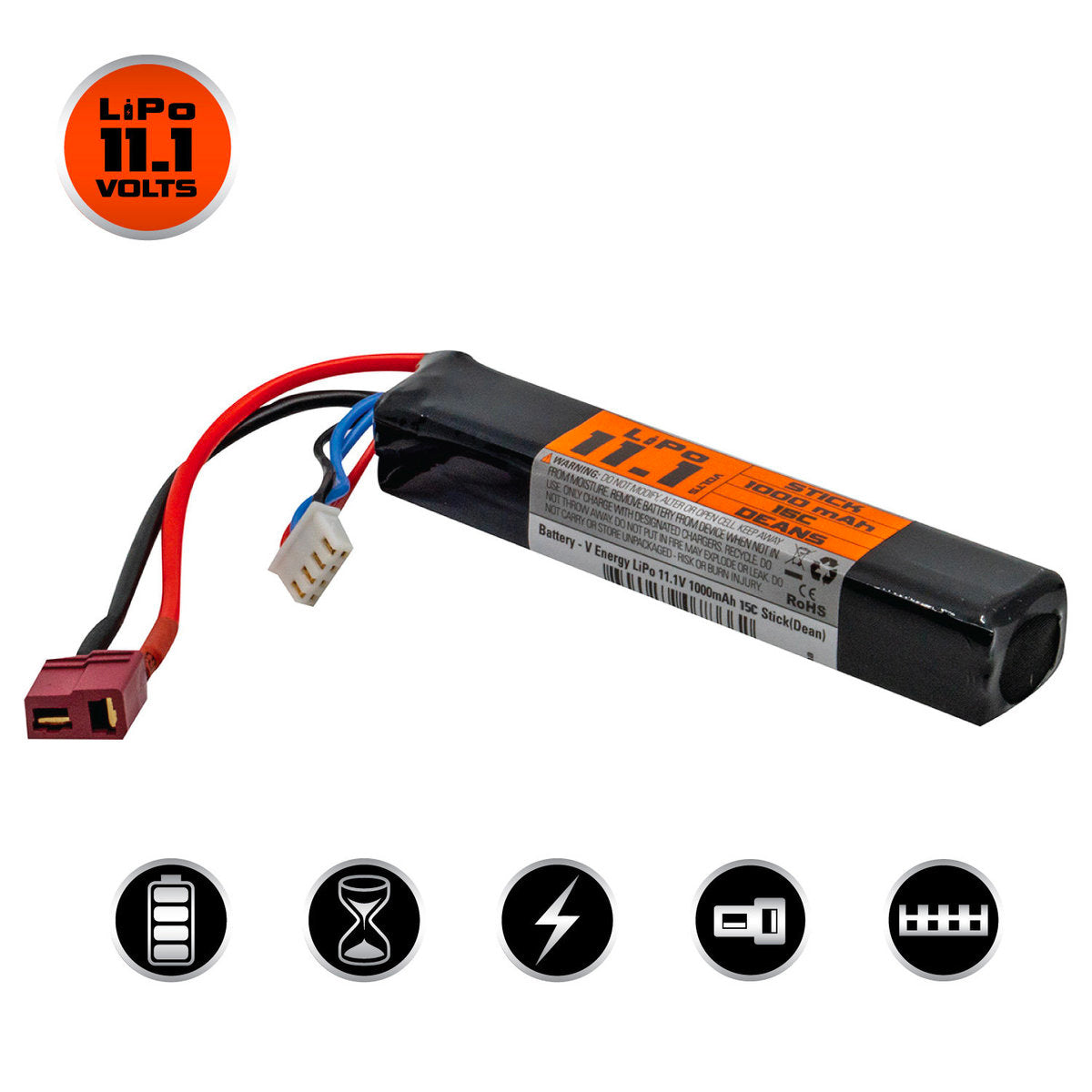 VALKEN - V Energy LiPo 11.1v 1000mAh 15c Stick (Dean)