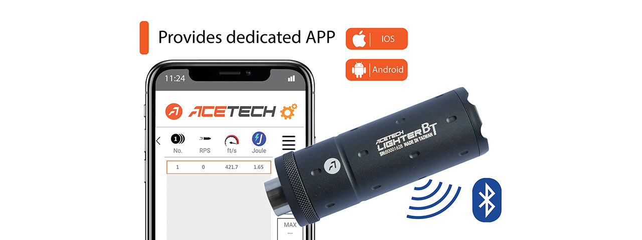 ACETECH - Lighter BT Ultra Rechargeable Tracer Unit w/ Bluetooth Capability