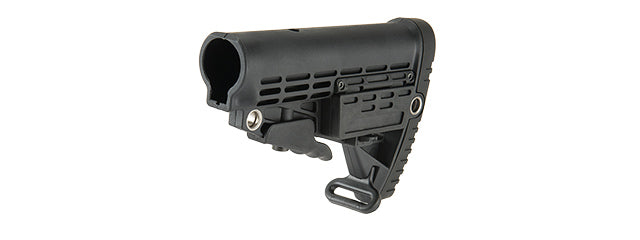RANGER ARMORY - Tactical Mil-Spec Butt Stock for AEG M4 Buffer Tube Airsoft Rifle (Black)