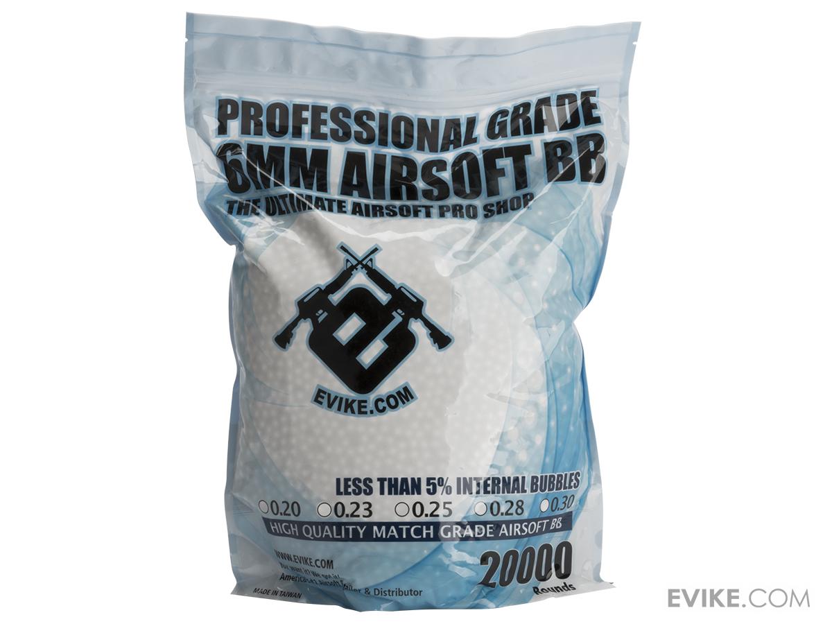 EVIKE - Professional Grade 6mm Airsoft BBs - 20k .20g White