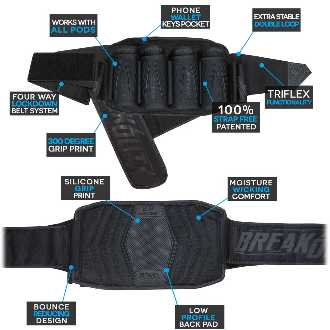 VIRTUE Breakout V2 Strapless Pack - All Black 4+7