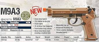 UMAREX - Beretta M9A3 Co2 Blowback Semi / Full-Auto Airsoft Pistol