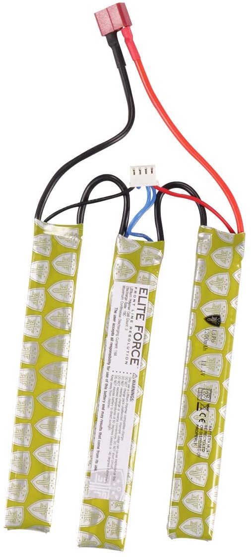 ELITE FORCE - Airsoft Battery 11.1V Lipo 1200 mAh, Tri-Panel