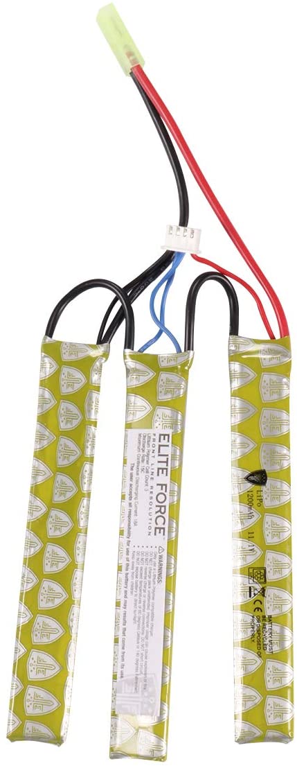 ELITE FORCE - Airsoft Battery 11.1V Lipo 1200 mAh, Tri-Panel