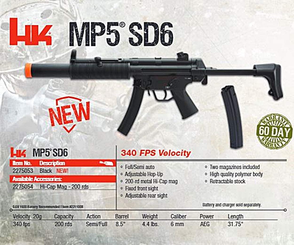 ELITE FORCE - HK MP5 SD6 Comp Series