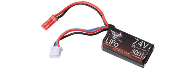 LANCER TACTICAL - 7.4v 300mAh 25C LiPo Battery Mini - JST
