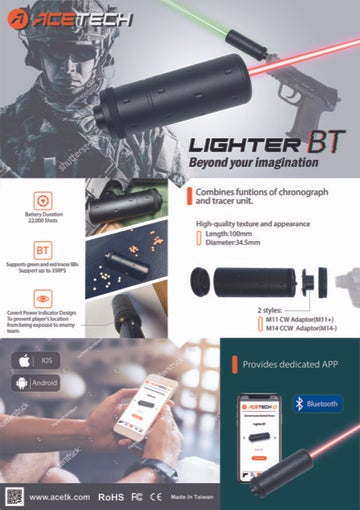 ACETECH - Lighter BT Ultra Rechargeable Tracer Unit w/ Bluetooth Capability