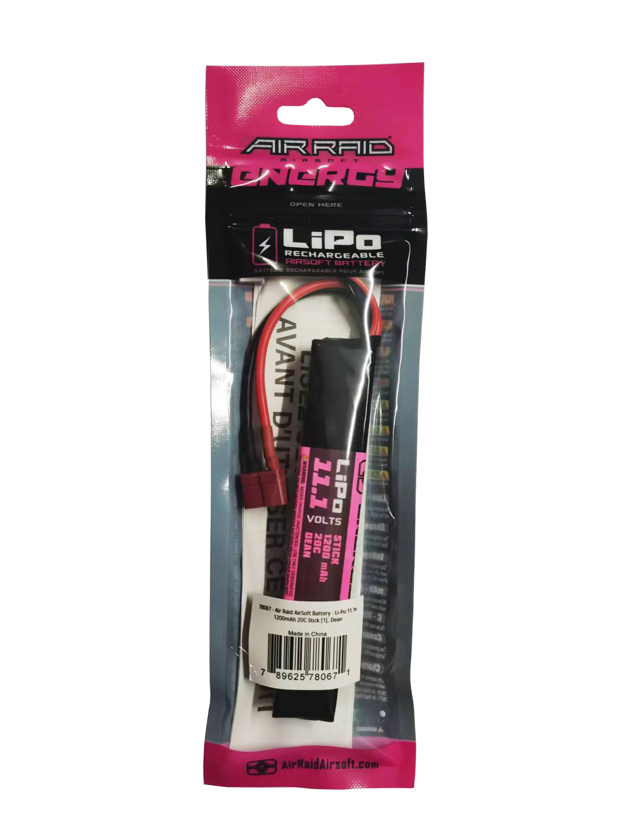 Air Raid - Li-Po 11.1V 1200mAh 20C Stick Battery - Dean