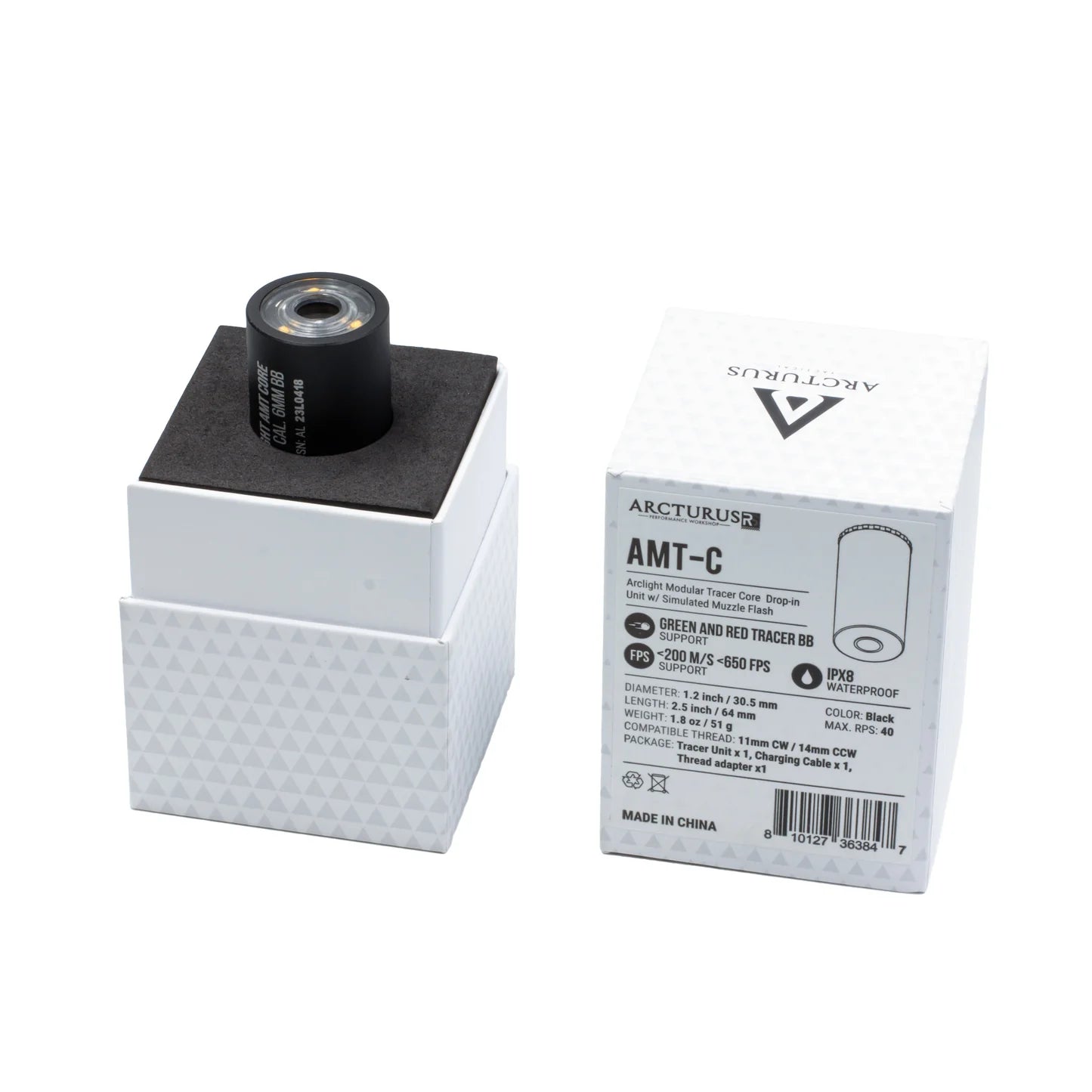 ARCTURUS -  RS™ SIRIUS AMT Arclight Modular Tracer Core Drop-in Unit Red/Green & Compact Mock Suppressor w/ Simulated Muzzle Flash