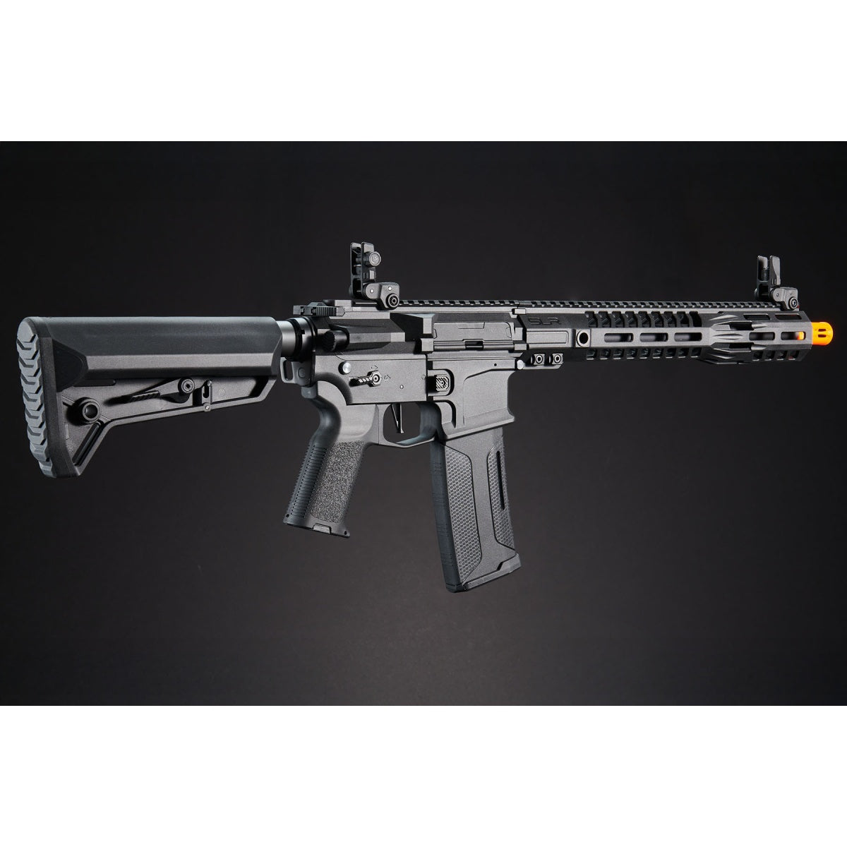 SLR SD - Lancer Tactical Gen 3 AEG Airsoft Rifle w/ Licensed SLR Handguard & Mock Suppressor - (Black) - 13"