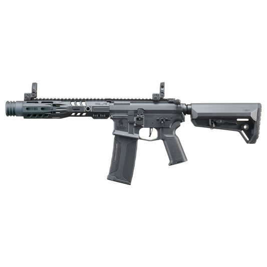 SLR SD - Lancer Tactical Gen 3 AEG Airsoft Rifle w/ Licensed SLR Handguard & Mock Suppressor - (Black) - 9"