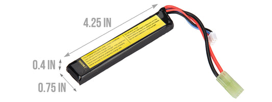 LANCER TACTICAL - 7.4v 1100mAh 15c Stick Lipo Battery Mini-Tamiya