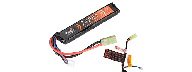 LANCER TACTICAL - 7.4v 1100mAh 15c Stick Lipo Battery Mini-Tamiya