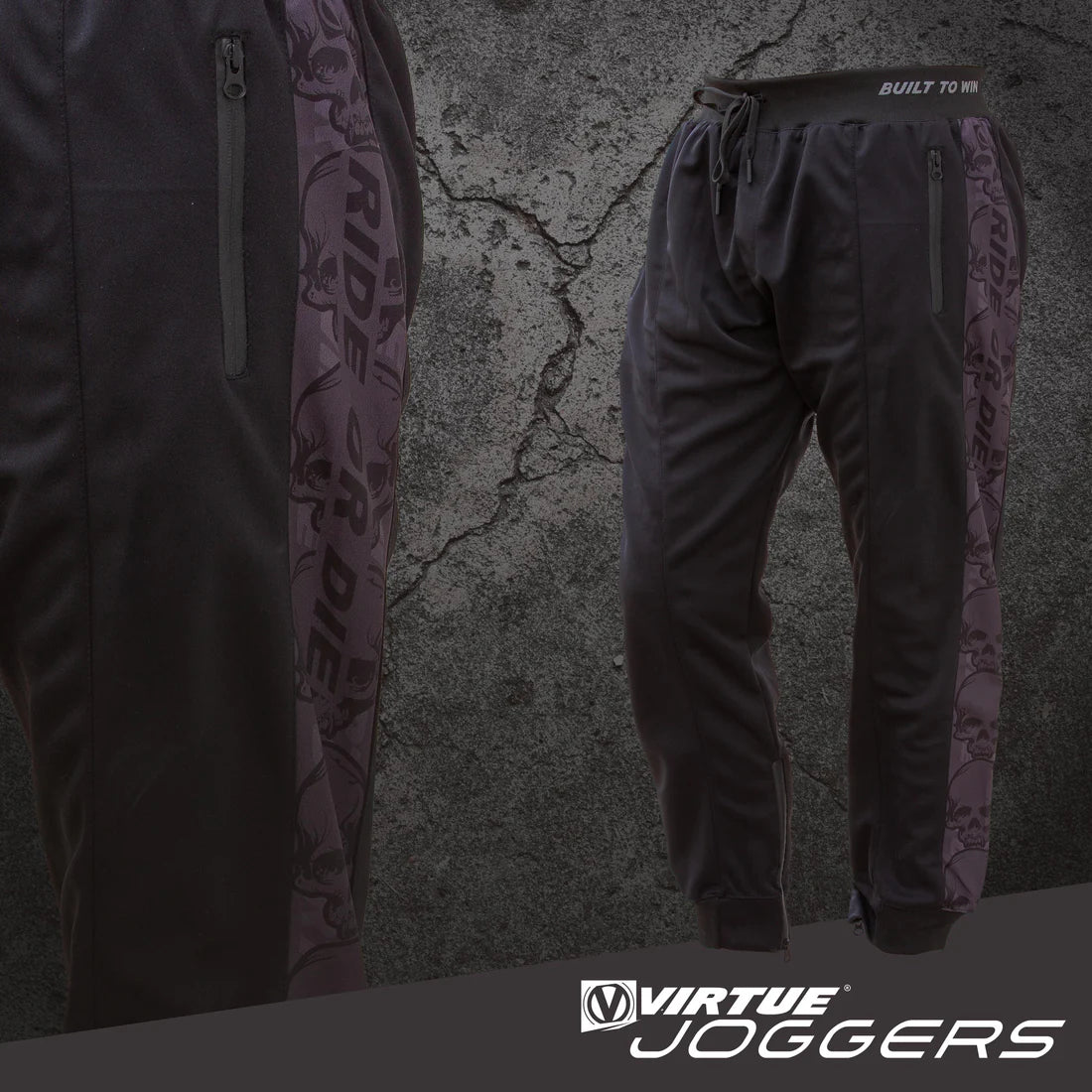 VIRTUE Jogger Pants - Ride or Die - Black