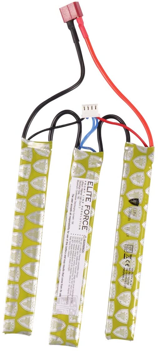 ELITE FORCE - Airsoft Battery  11.1V Lipo 1200 mAh, Tri-Panel