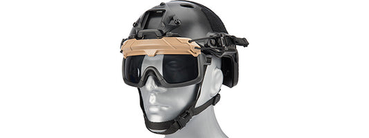 LANCER TACTICAL - Helmet Safety Goggles [Tinted Lens] (Tan)