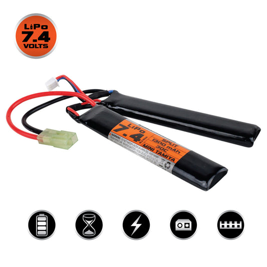 VALKEN - Battery V Energy LiPo 7.4V 1300mAh 30C 2 Split Mini Tamiya